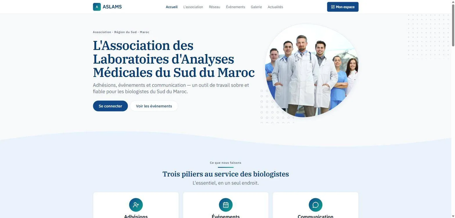 Site public de l'association (données de démonstration)
